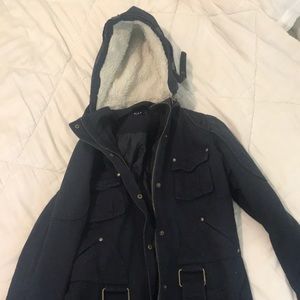 WARM heavy military style coat size Large. Navy